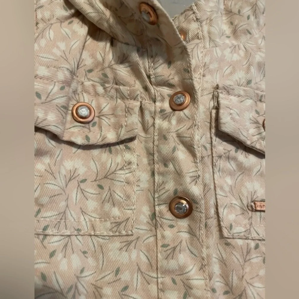 Kensie baby pink denim floral‎ jacket 24 month
